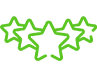 Green star-shaped outlines arranged in a cluster, creating a geometric pattern