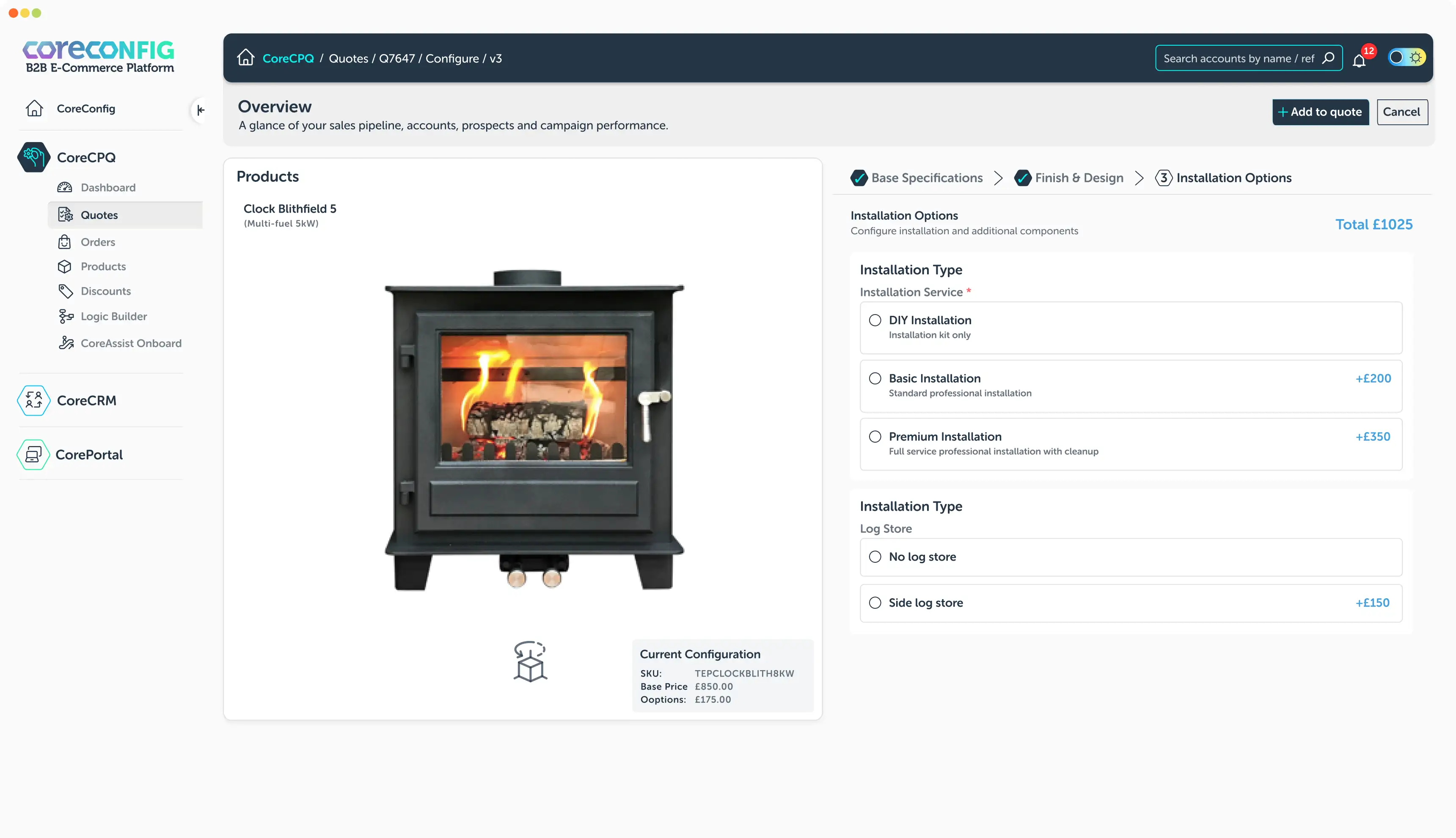 CoreConfig API Integration for CPQ B2B Manufacturers