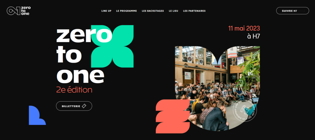 capture d'écran du site internet zero to one