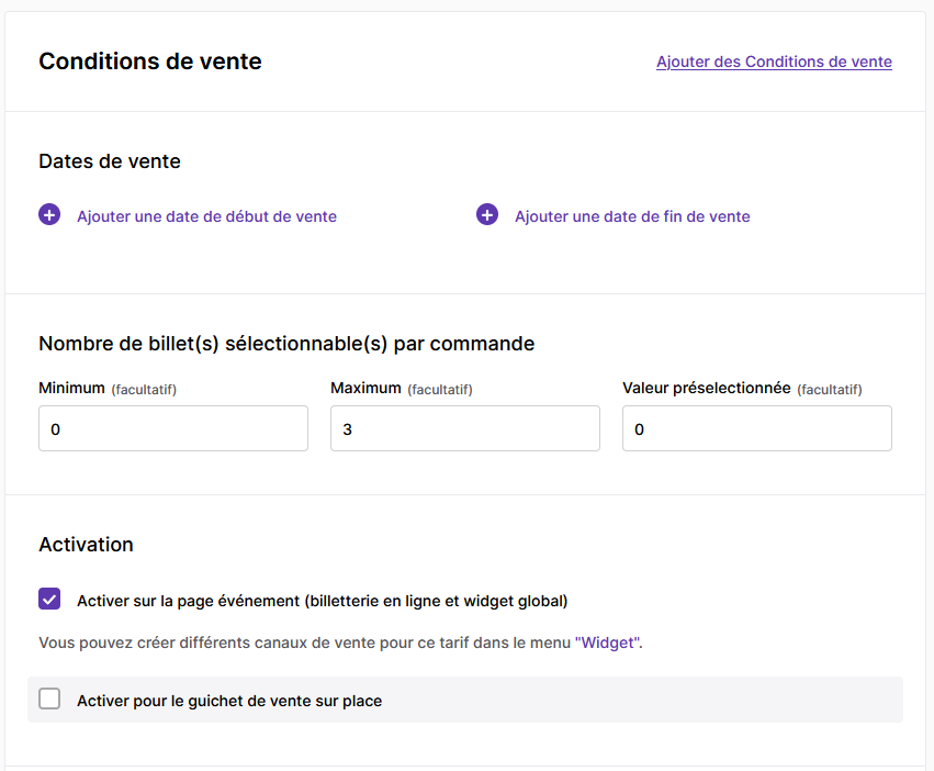 capture d'écran gestion de commande yurplan