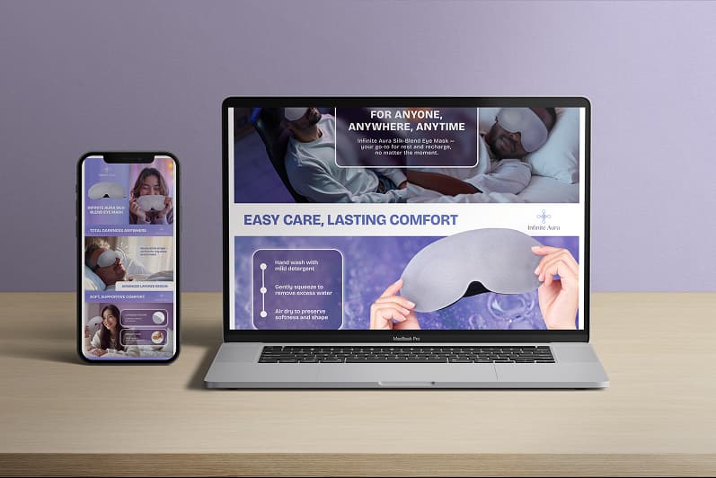 Green and blue gradient background with text listing marketing results including a 57% increase in brand recognition, 43% rise in user engagement, 46% improved brand recall, and 40% growth in client inquiries, alongside a green Inboxio business card attached to a carabiner.