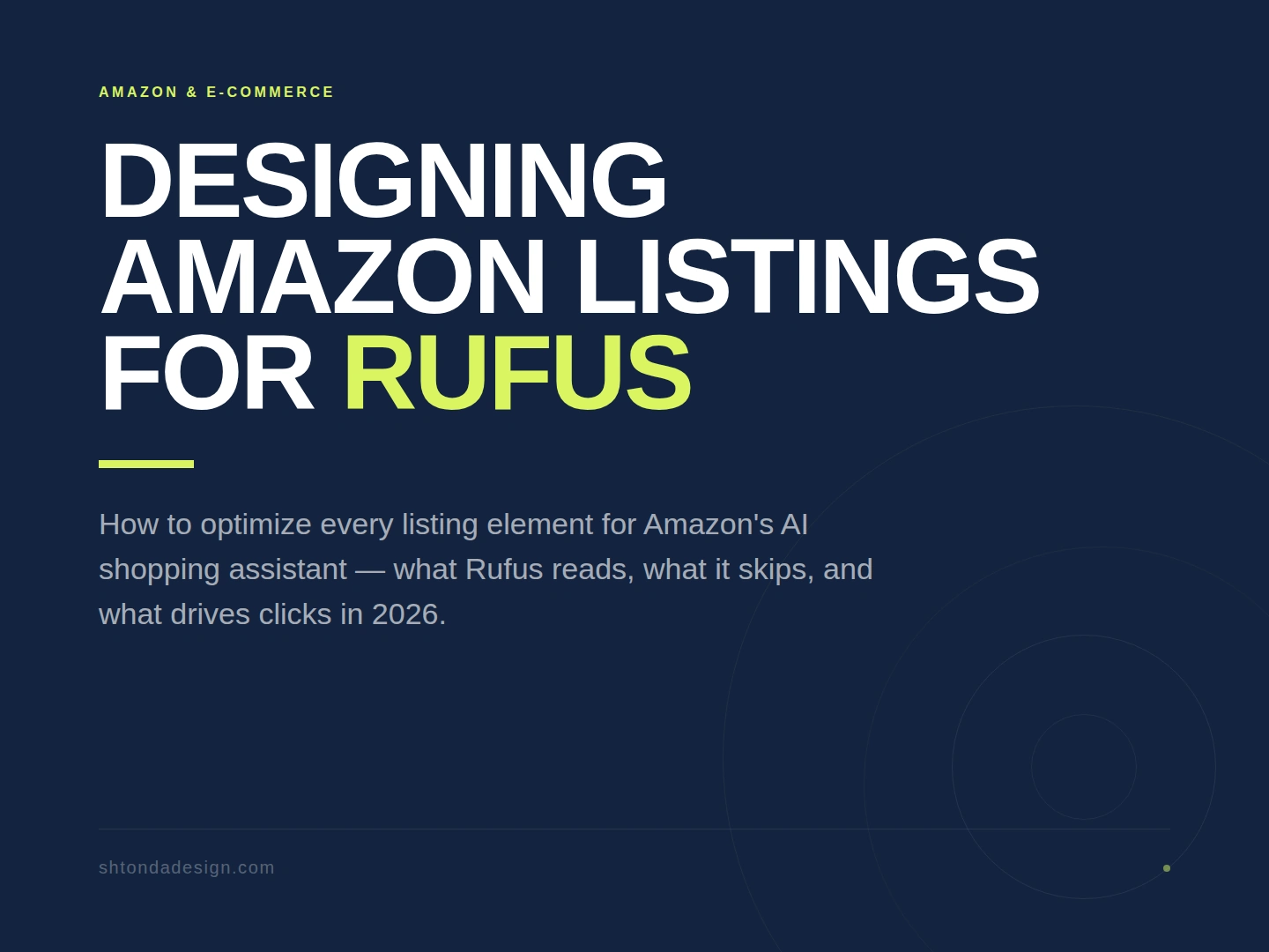 Blog cover for Designing Amazon Listings for Rufus article