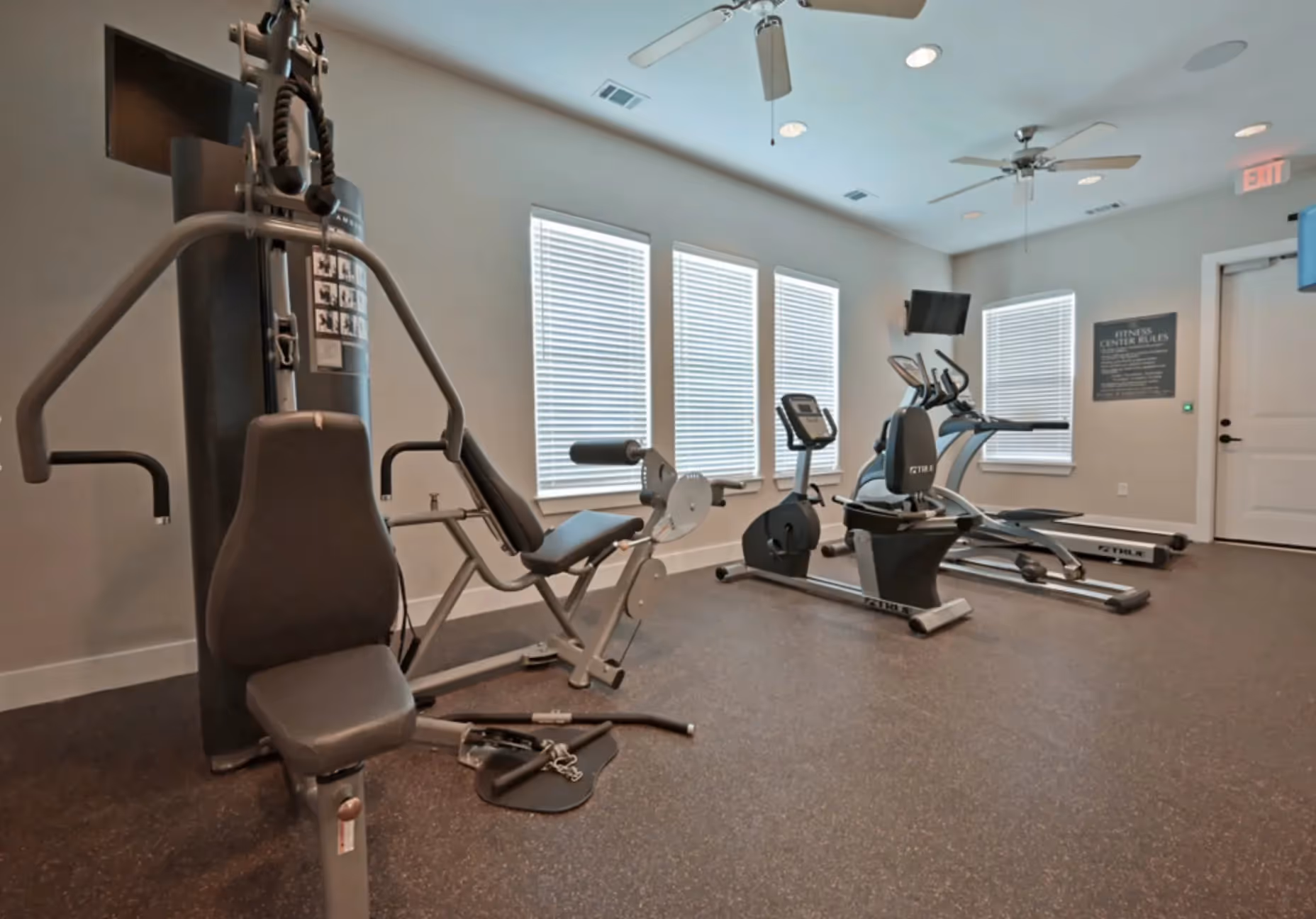 fitness center with treadmill