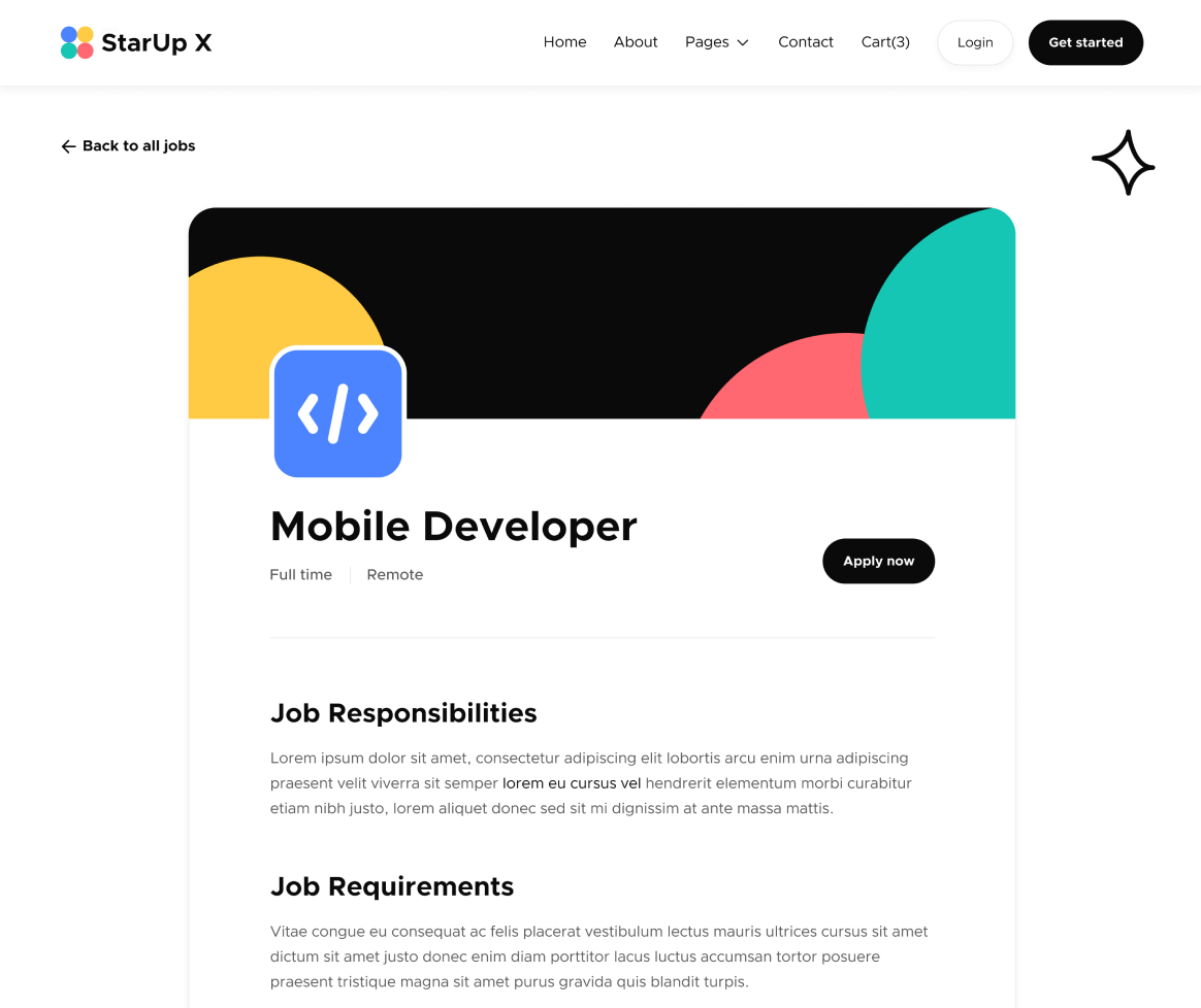 Careers Single - StarUp X Webflow Template