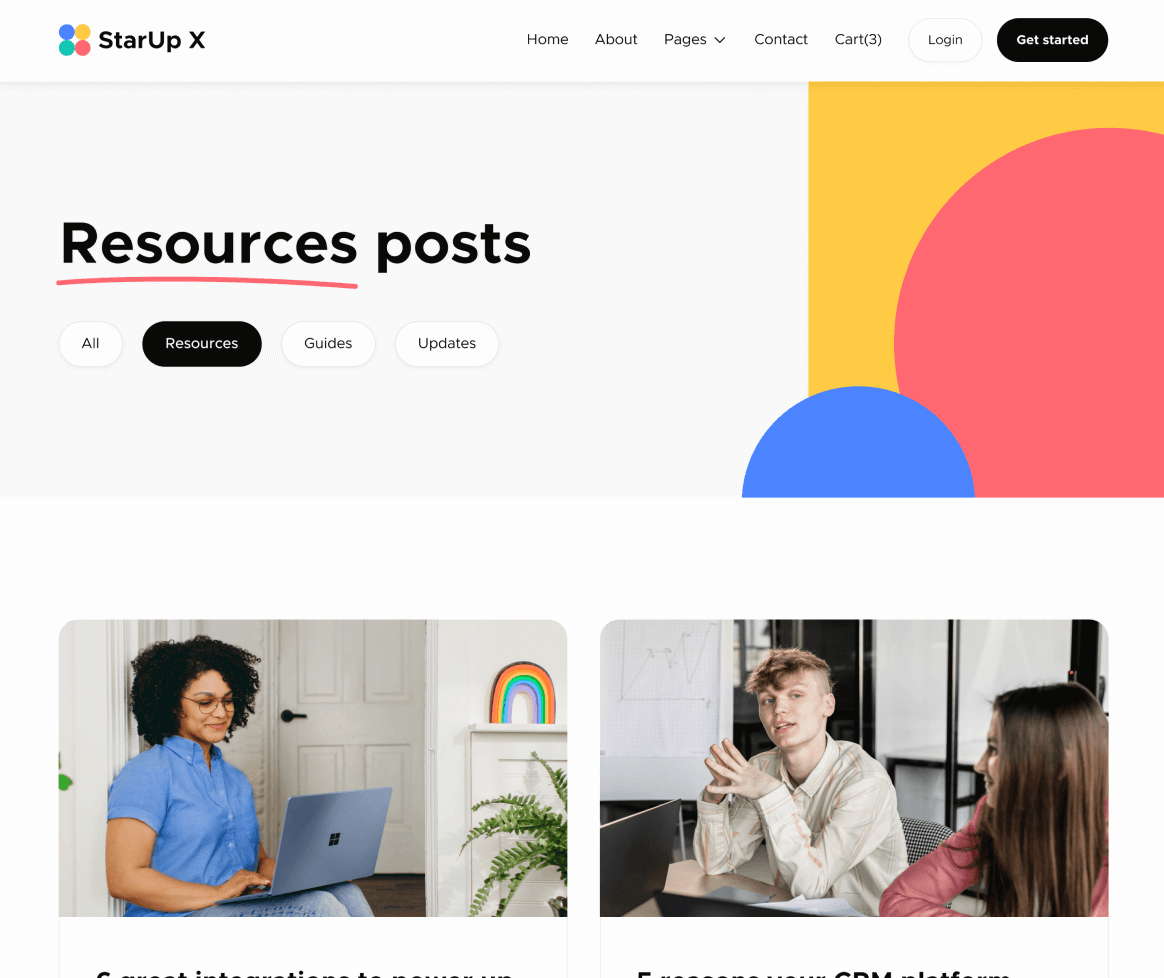 Blog Category - StarUp X Webflow Template