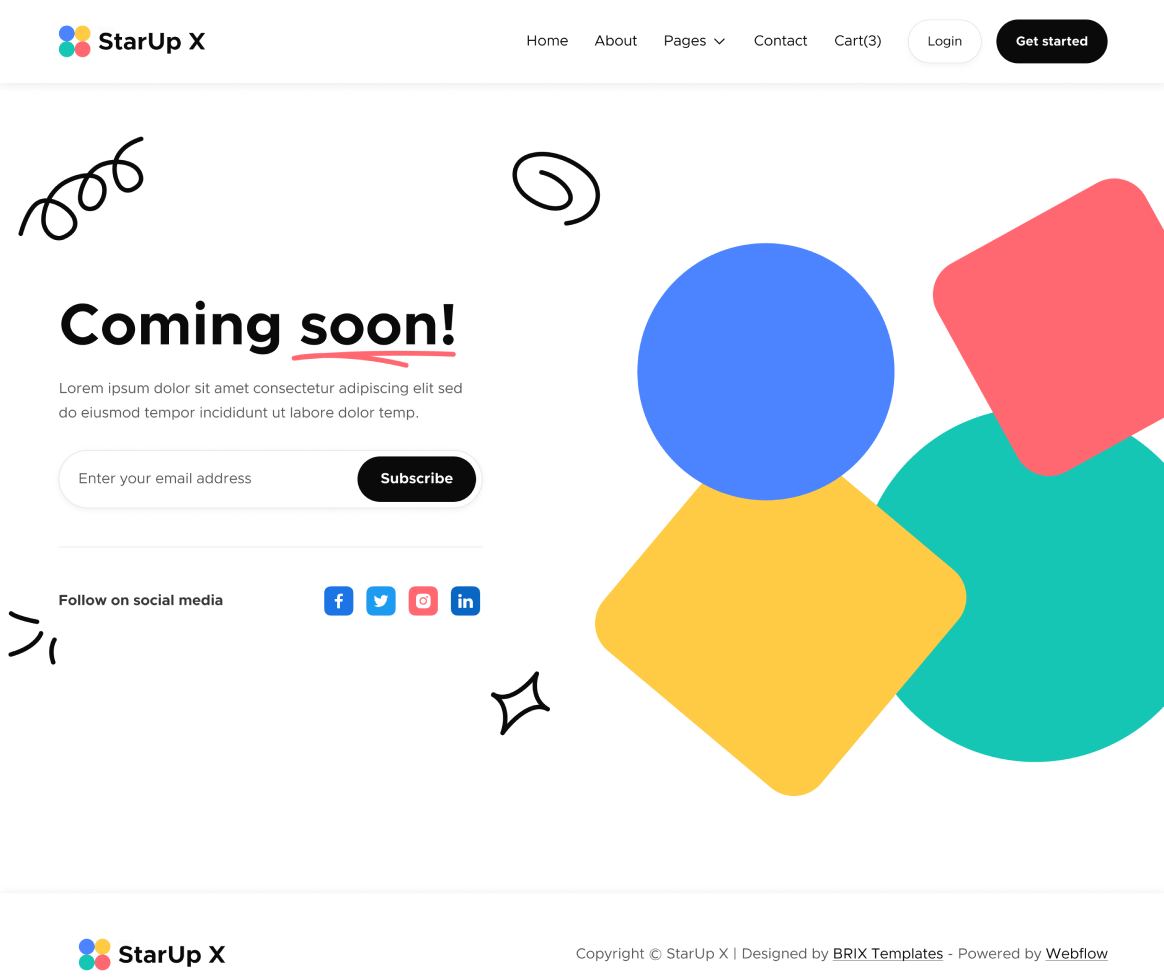 Coming Soon - StarUp X Webflow Template
