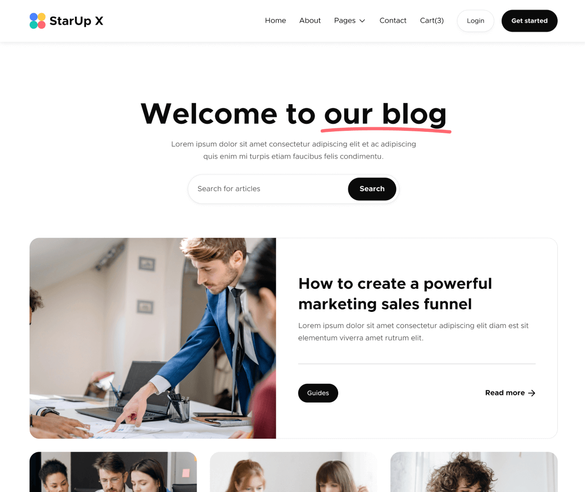 Blog V1 - StarUp X Webflow Template