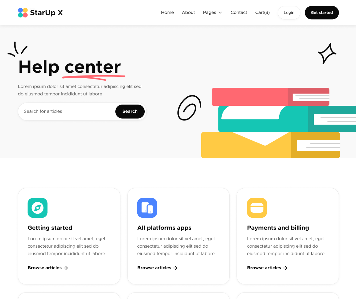 Help Center - StarUp X Webflow Template