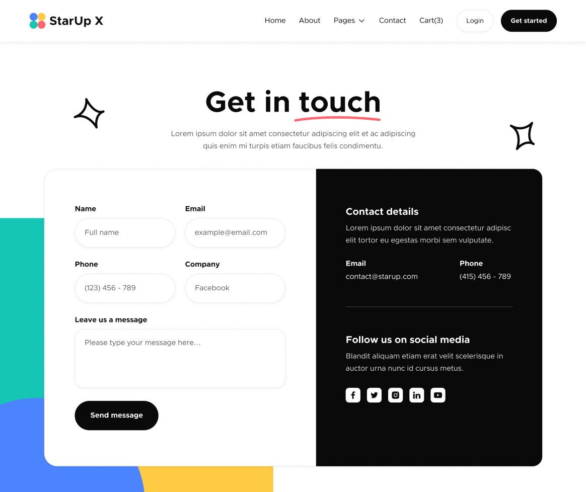 Contact V2 - StarUp X Webflow Template