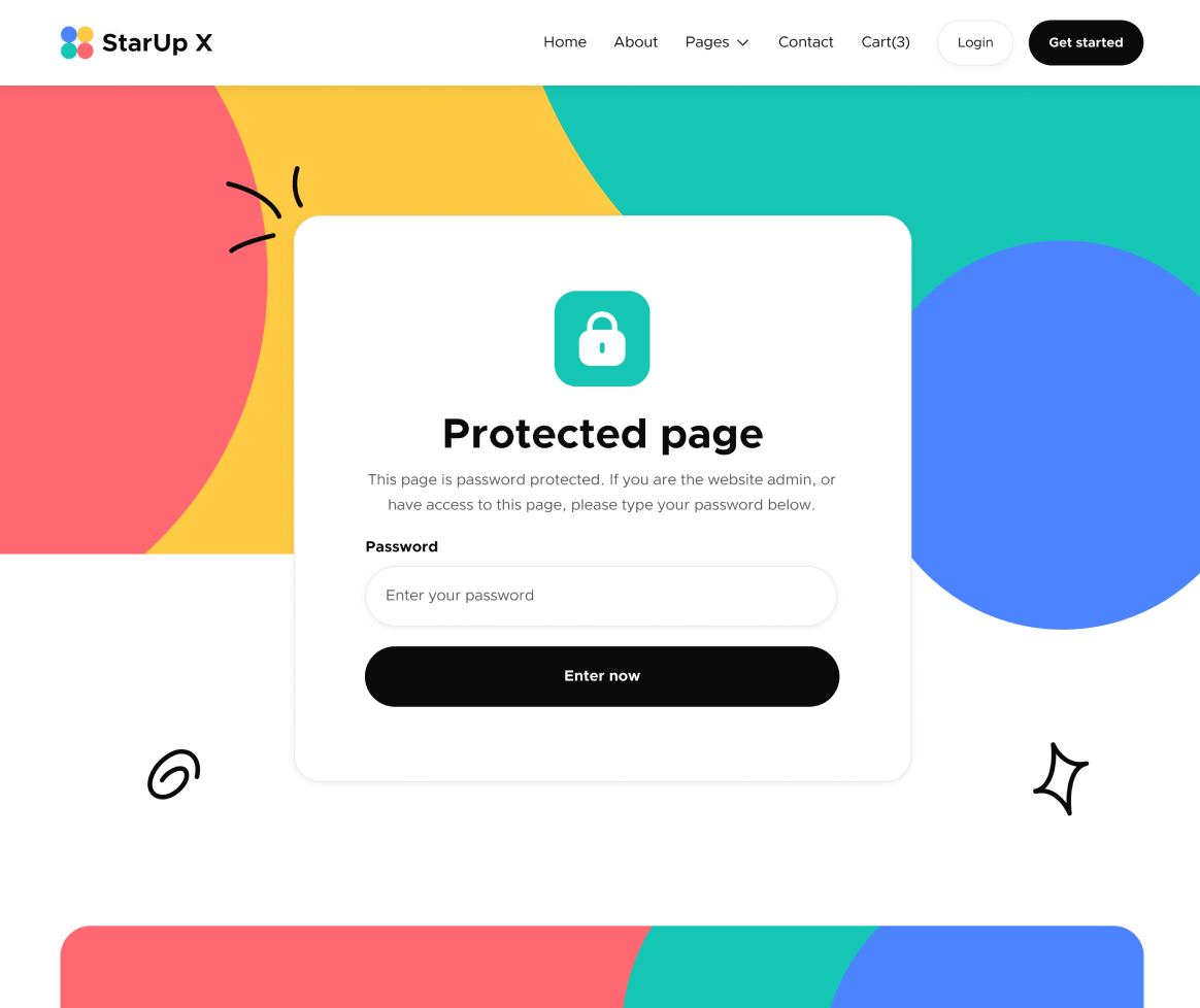 Password Protected - StarUp X Webflow Template
