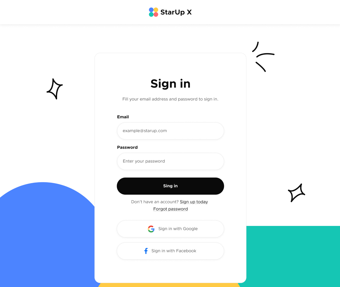 Sign In - StarUp X Webflow Template