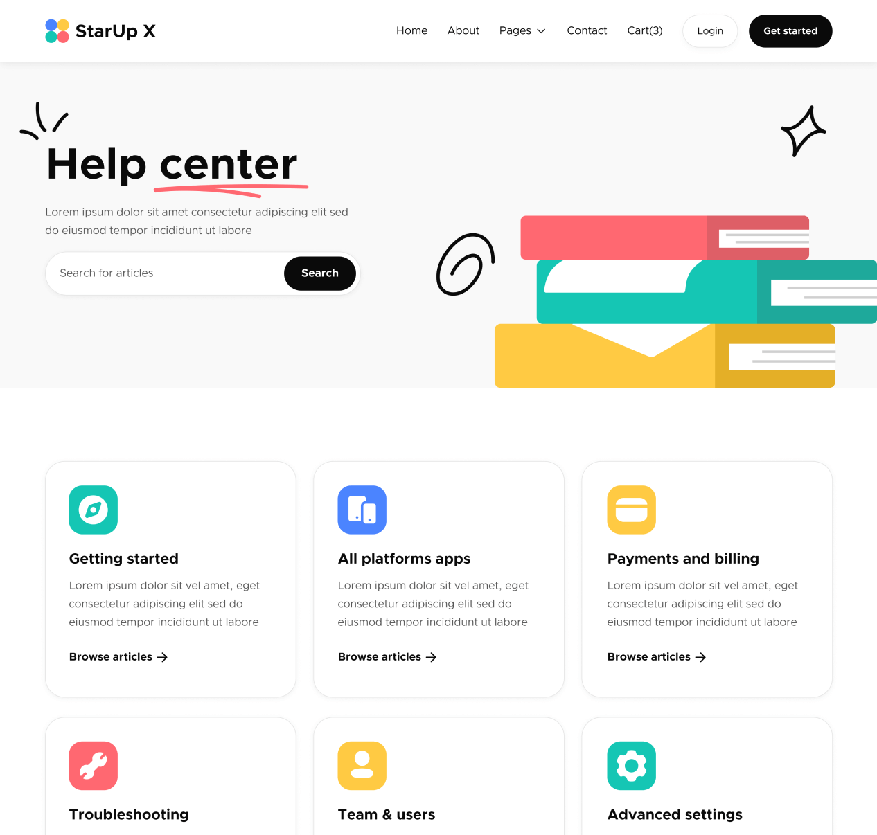 Help Center - StarUp X Webflow Template