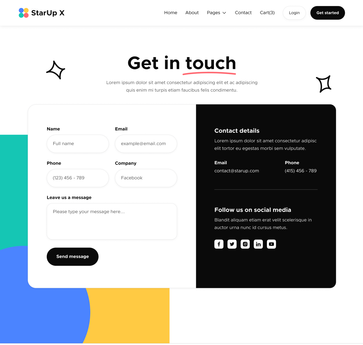 Contact V2 - StarUp X Webflow Template