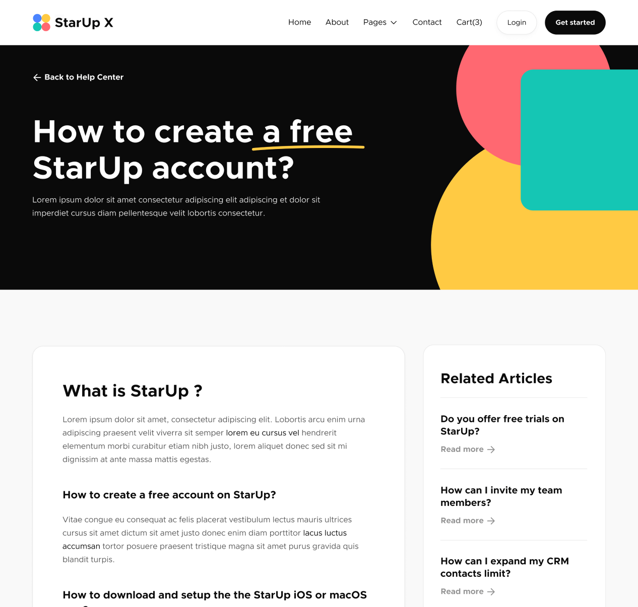Help Center Single - StarUp X Webflow Template