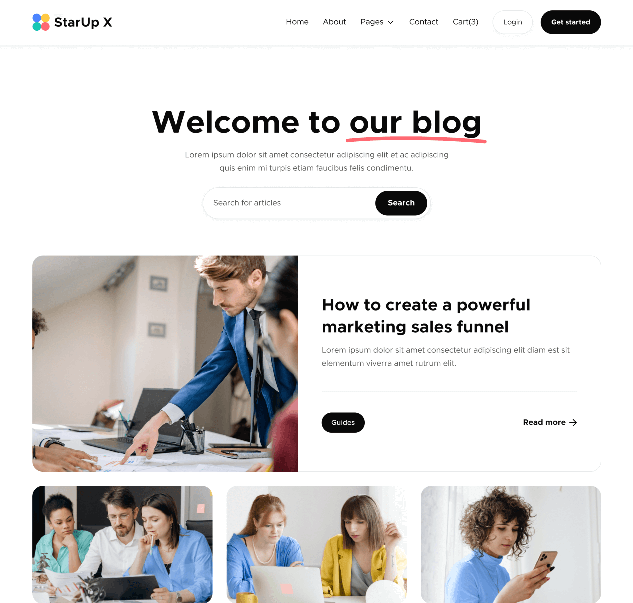 Blog V1 - StarUp X Webflow Template