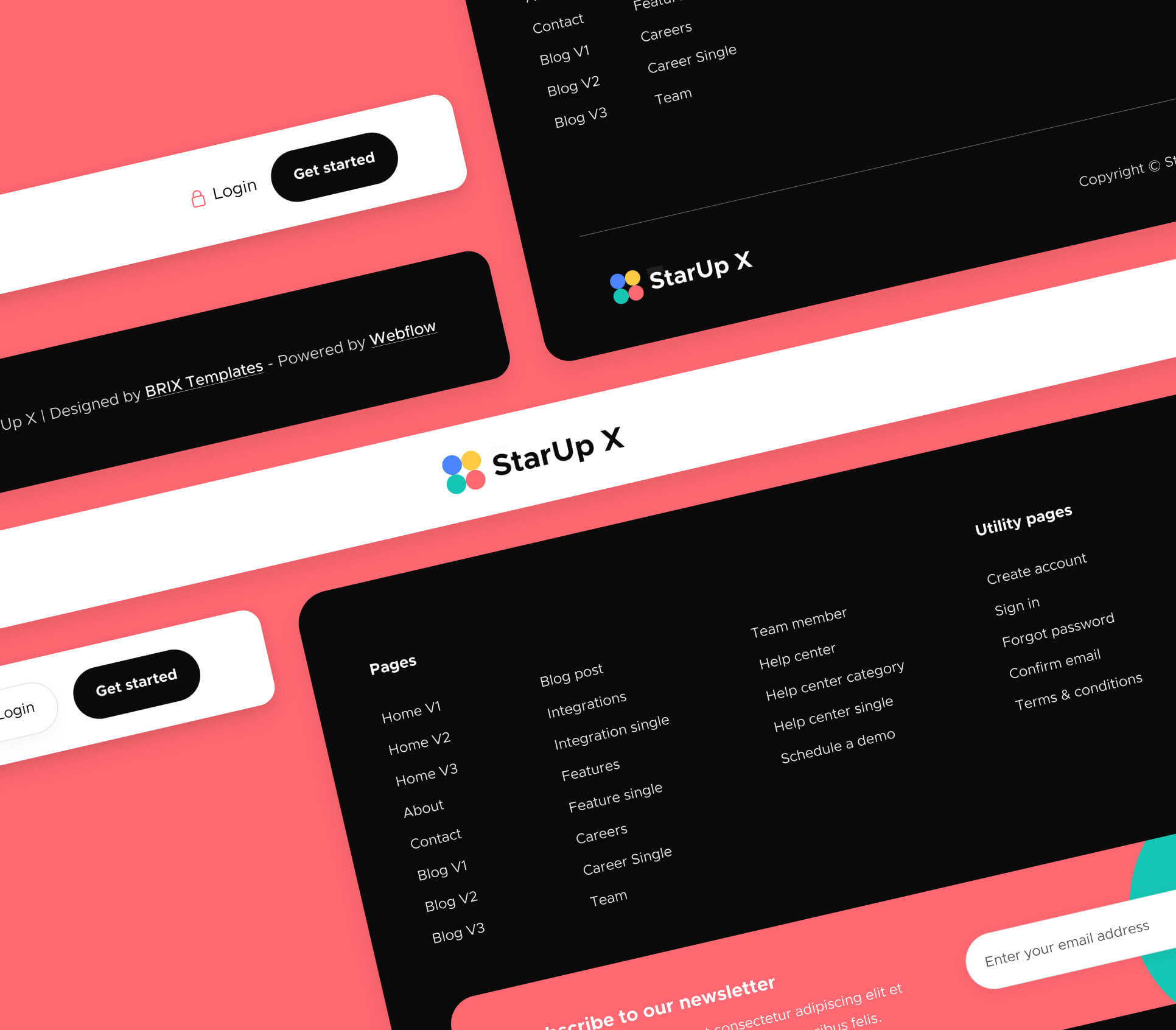 Headers And Footers - StarUp X Webflow Template