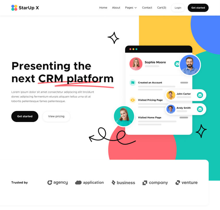 Home V1 Page - StarUp X Webflow Template