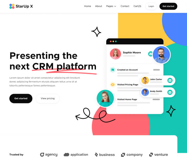 Home V1 Page - StarUp X Webflow Template