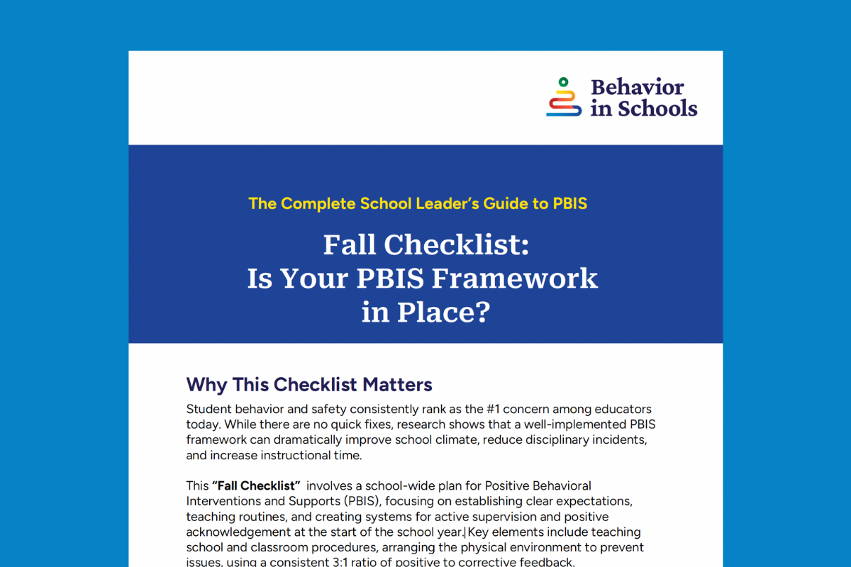 Fall Checklist: Is Your PBIS Framework in Place?