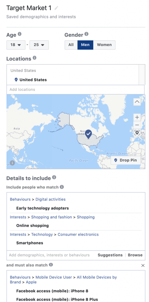 Facebook Ad Targeting Example for Small Businesses