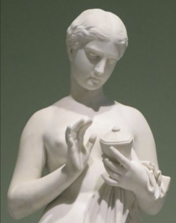 A statue of Pandora by Chauncey Bradley.