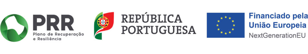 PRR, Plano de Recuperação e Resiliência; República Portuguesa; financiado pela União Europeia, NextGenerationEU