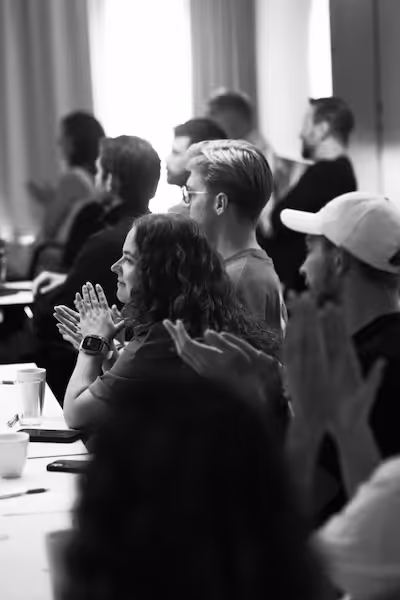 People listening to a talk