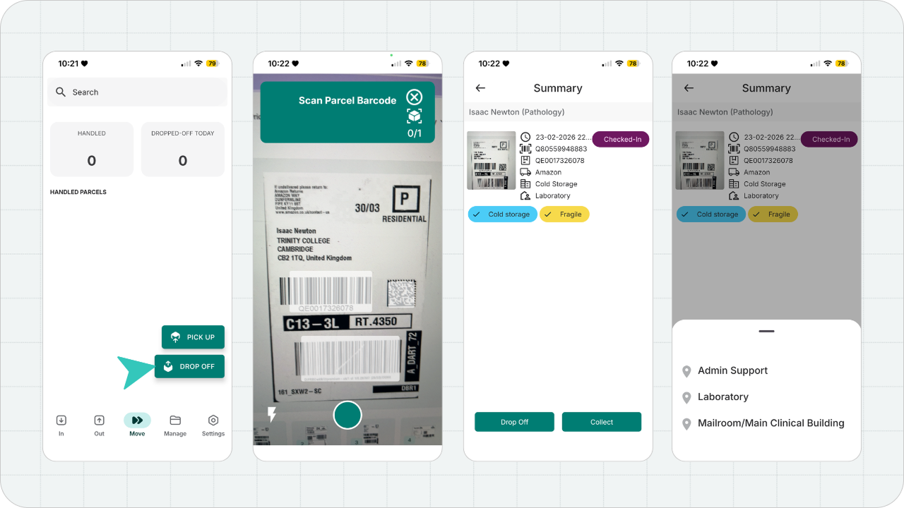Parcel Tracker drop off parcels