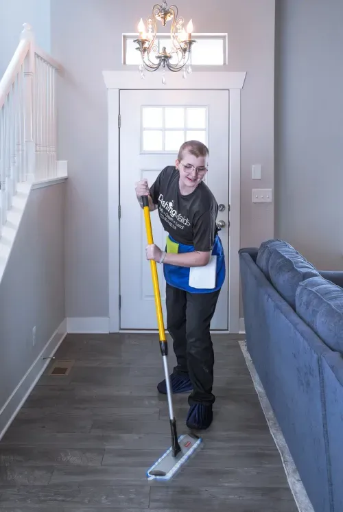 cleaning floor