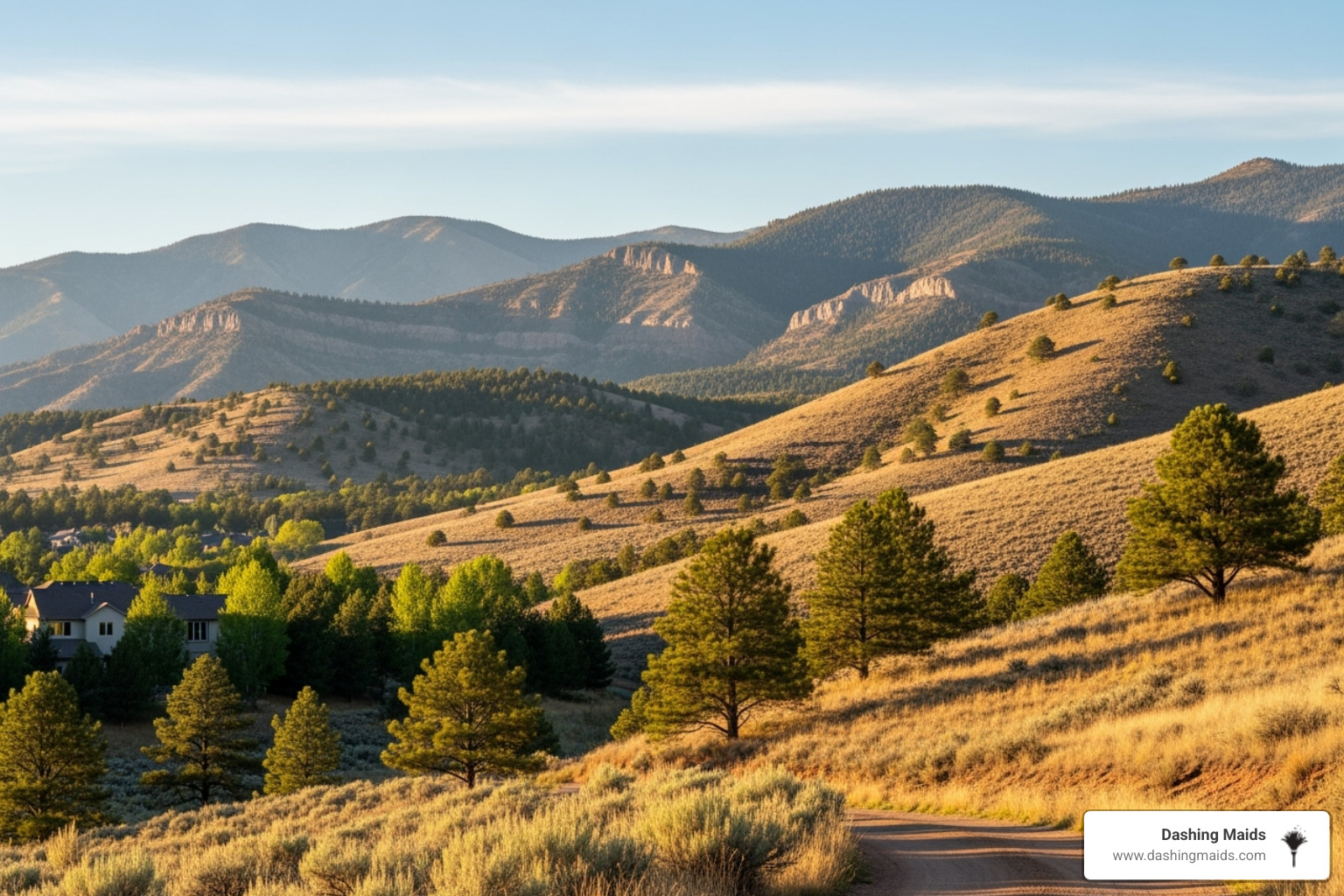 foothills near Lakewood, CO, showing a sunny, slightly hazy day - comprehensive deep cleaning lakewood