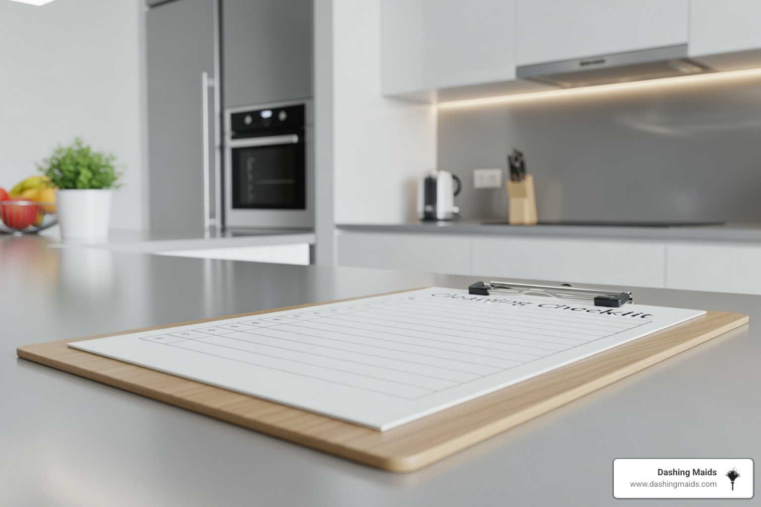 cleaning checklist on a clipboard in a home setting - custom cleaning service denver