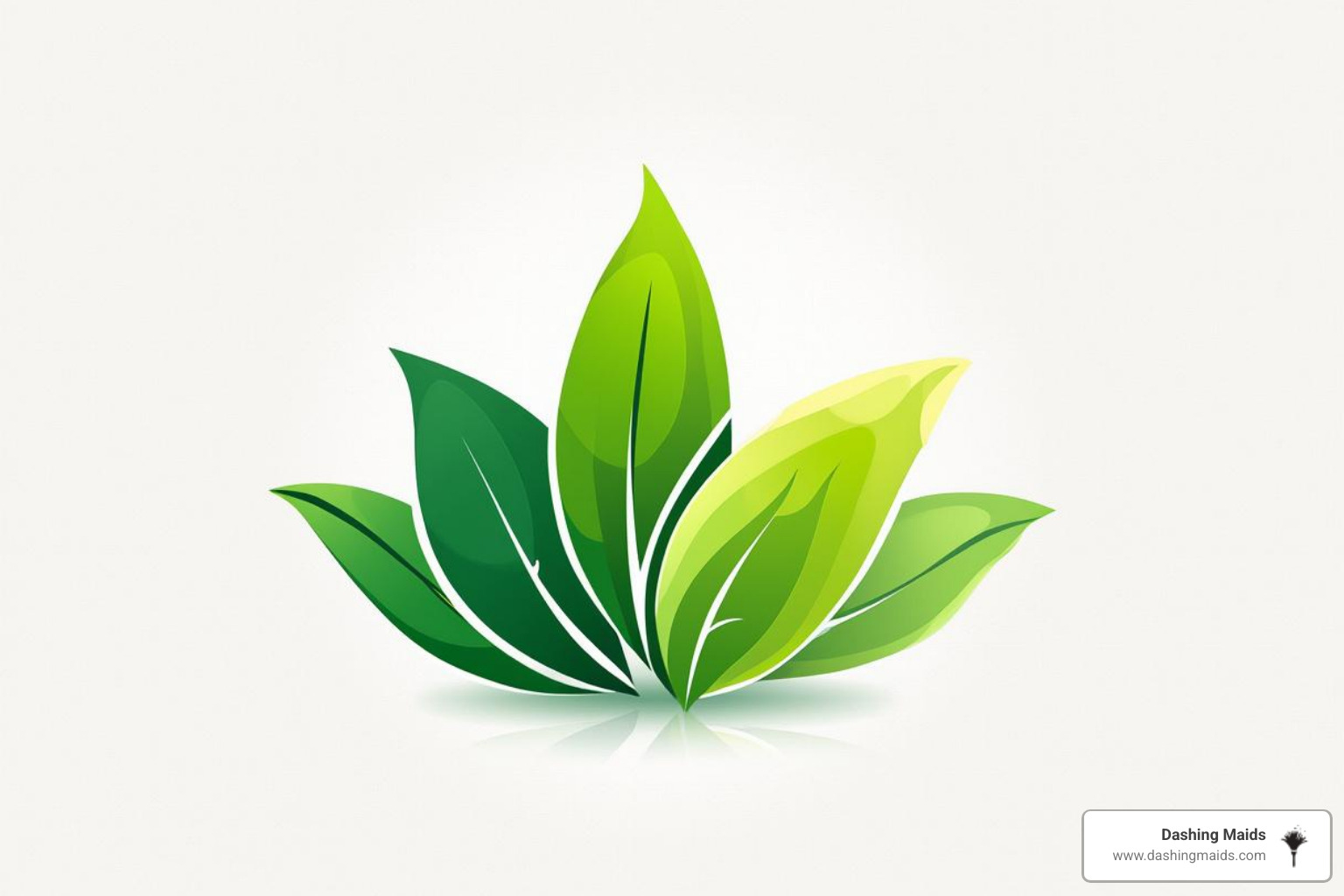 Woman-owned business logo with eco-friendly leaves - commercial/office cleaning company in denver co