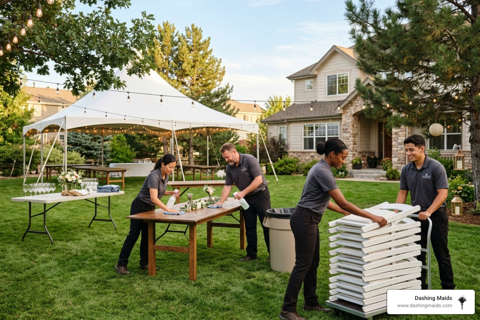 Which local teams provide event cleaning service in Littleton for weddings or large gatherings?