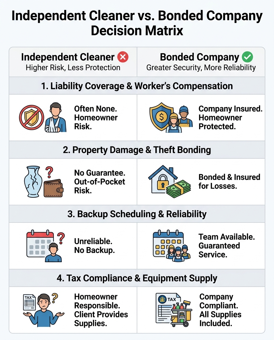 Independent Cleaner vs. Bonded Company Decision Matrix