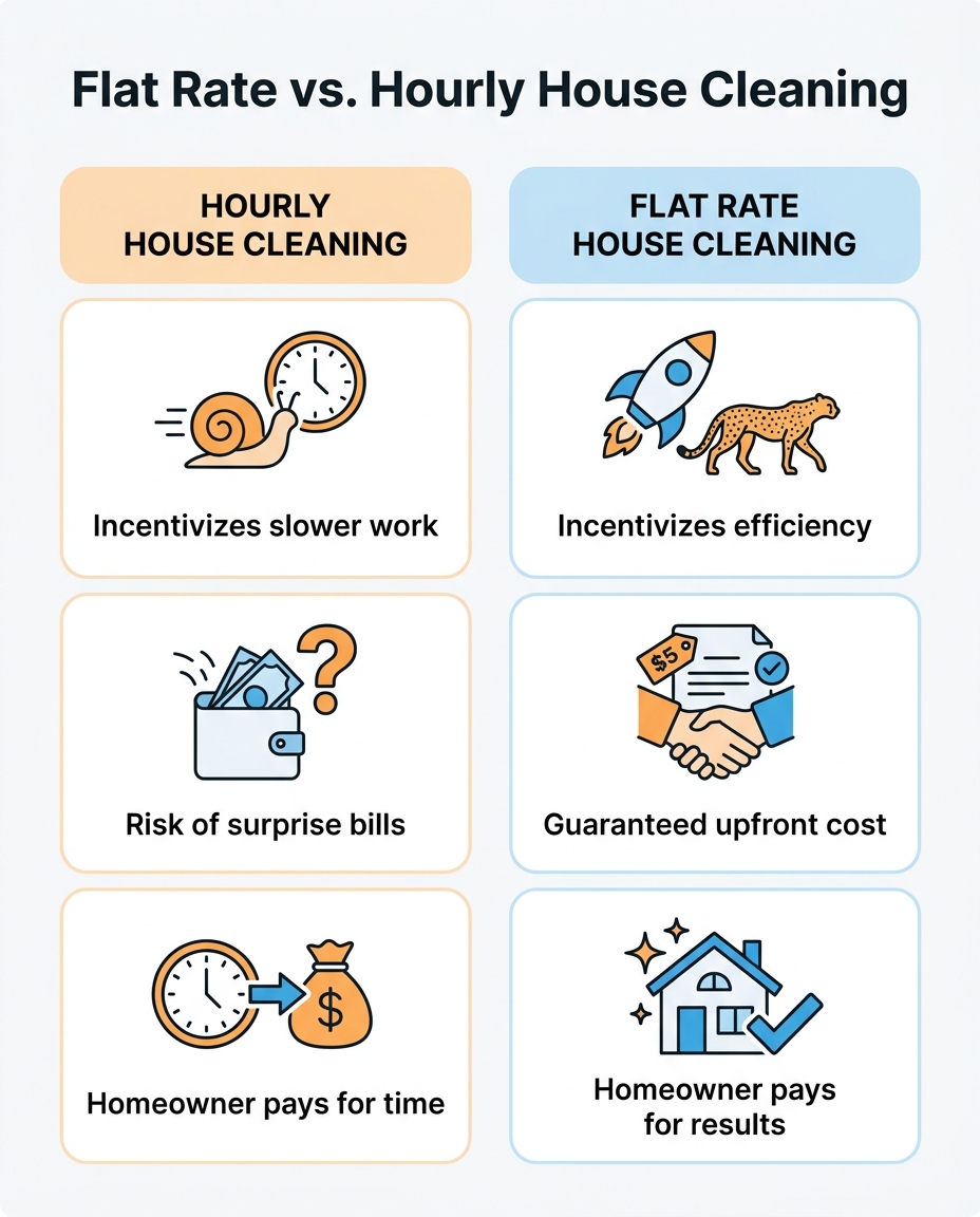Flat Rate vs. Hourly House Cleaning