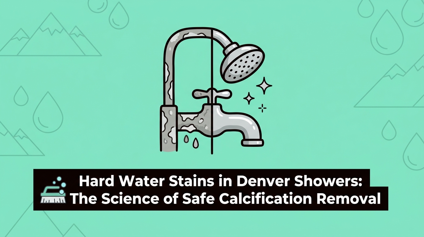 Hard Water Stains in Denver Showers: Our Process for Removing Calcification Without Scratching Glass