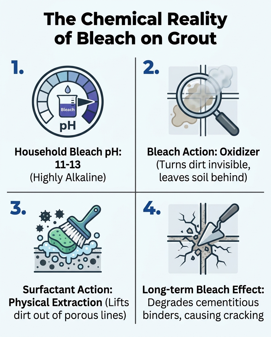 The Chemical Reality of Bleach on Grout