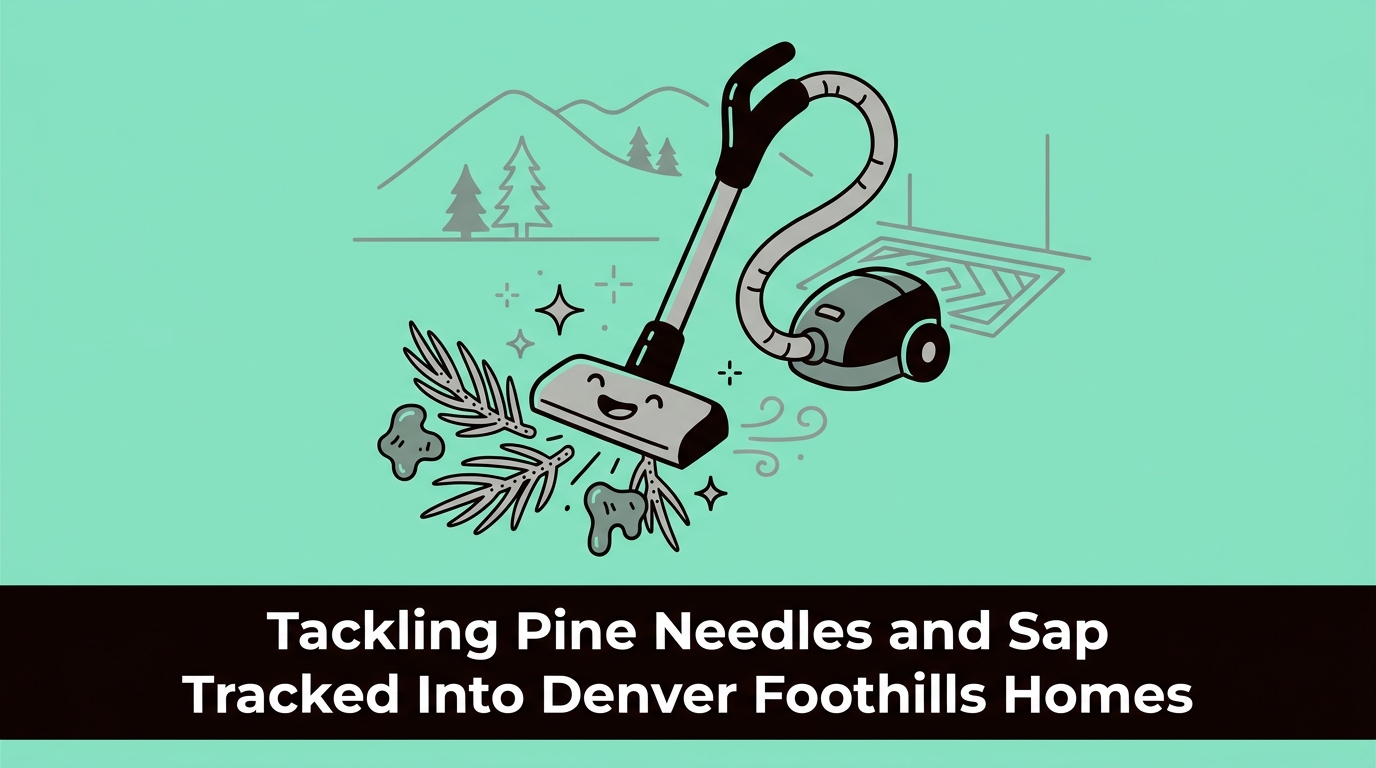 Tackling Pine Needles and Sap Tracked Into Denver Foothills Homes