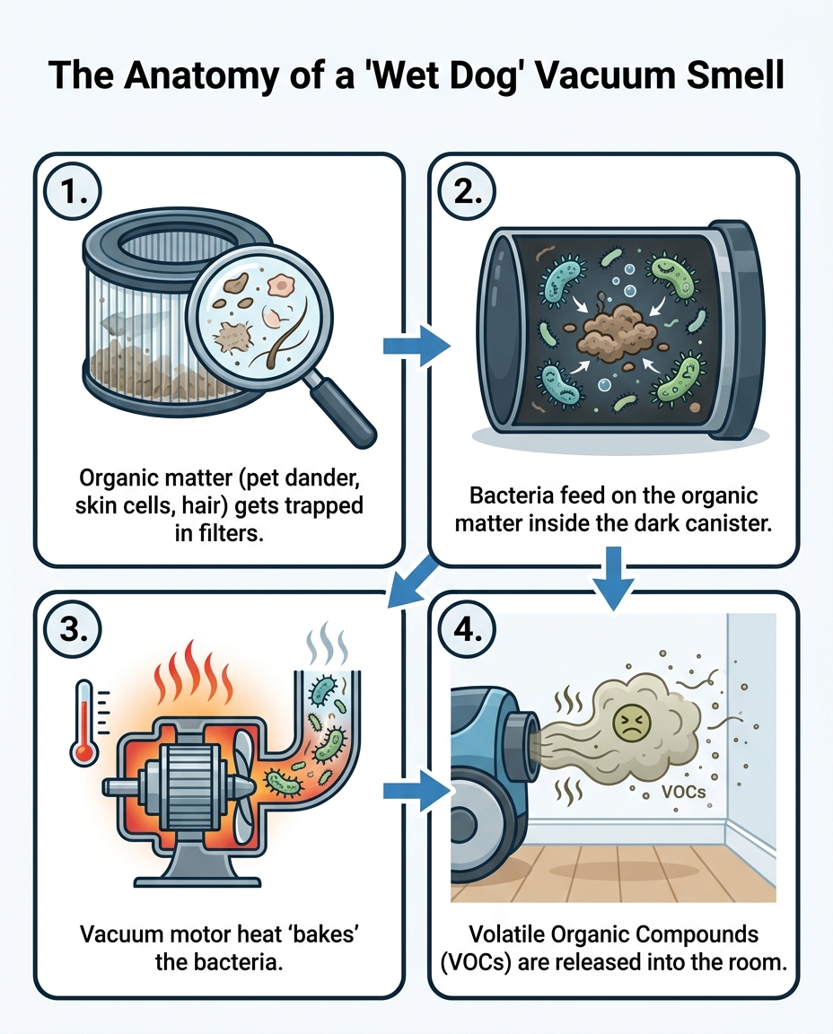 The Anatomy of a 'Wet Dog' Vacuum Smell