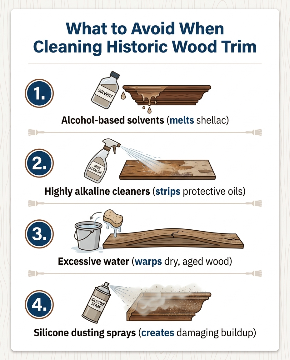 What to Avoid When Cleaning Historic Wood Trim