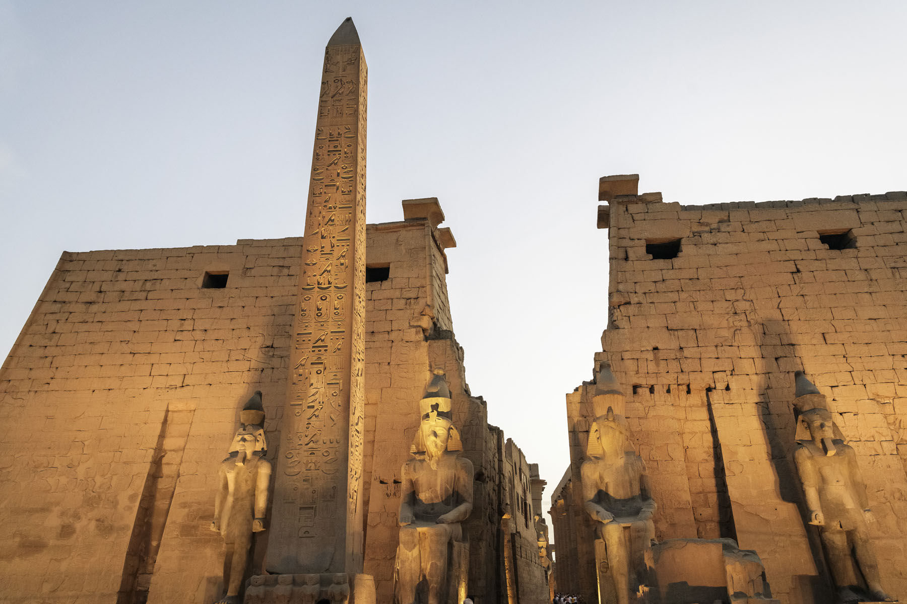 Ancient temple columns along the Nile, Egypt
