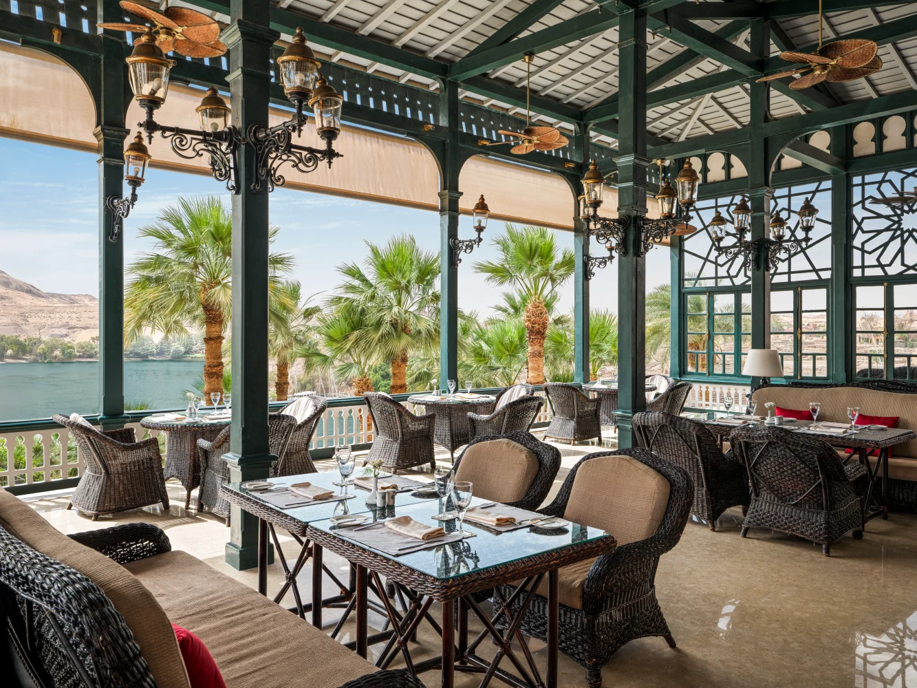 Old Cataract Hotel overlooking the Nile in Aswan, Egypt