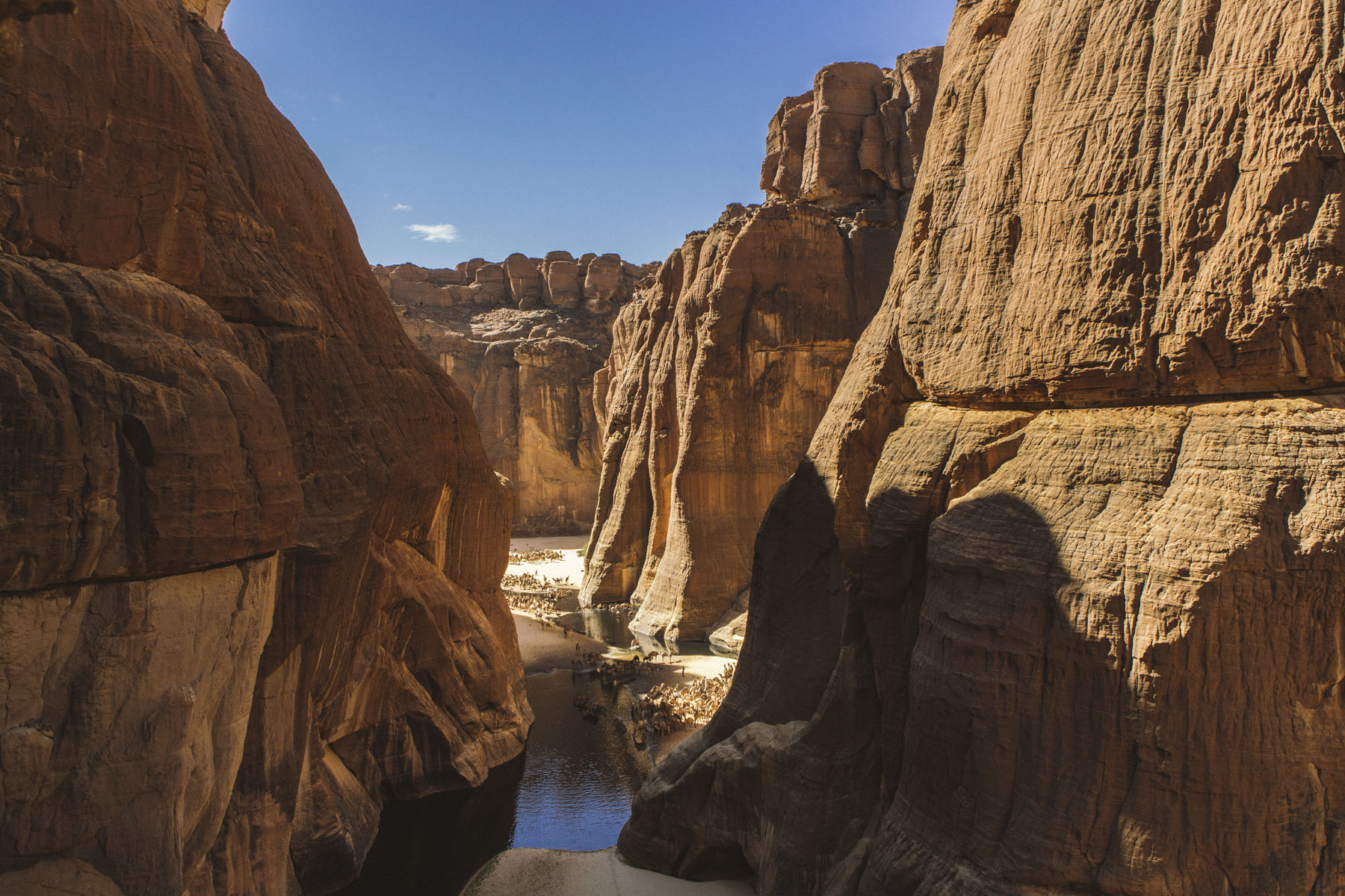 Sahara dunes and rock formations in Chad