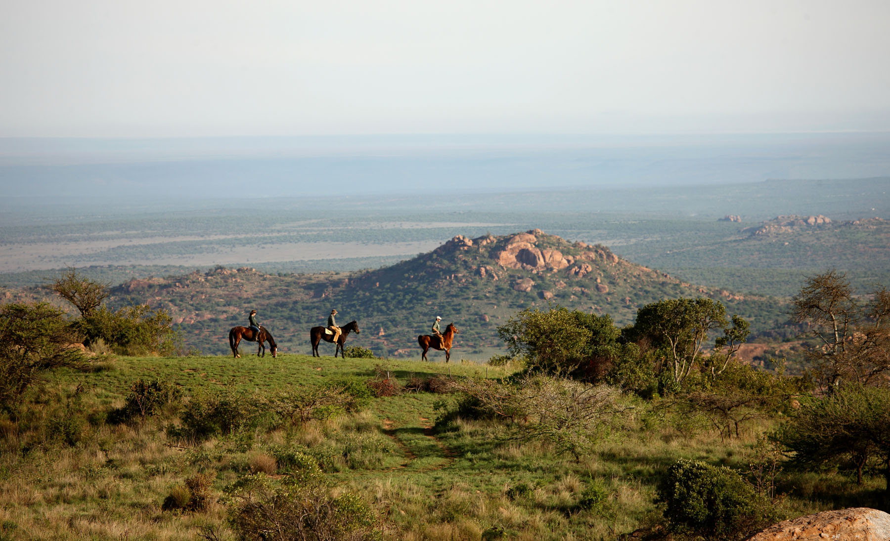 Maasai Mara safari camp at sunset, Kenya