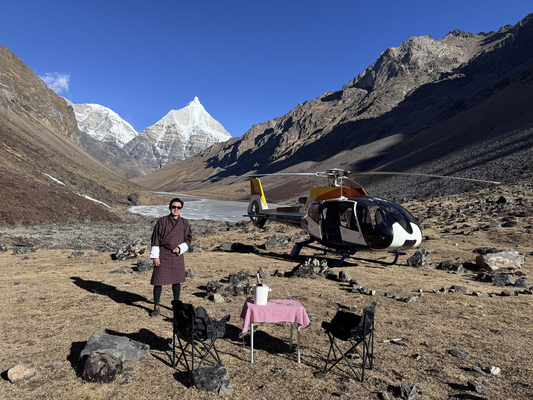 Village in a Bhutanese river valley