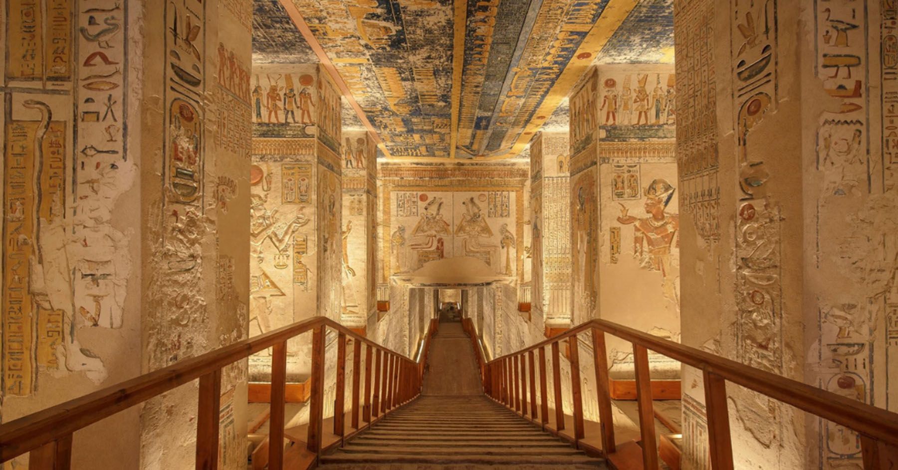 Ancient hieroglyphs on temple walls, Egypt