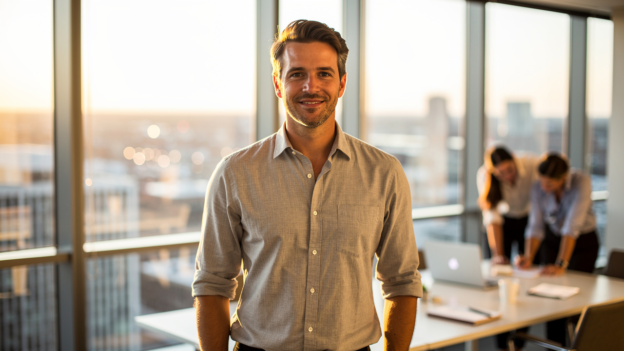 Confident business owner taking proactive steps toward IT security