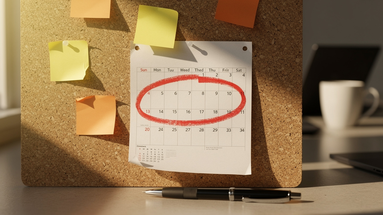 Office calendar marking the Windows 10 end of support deadline