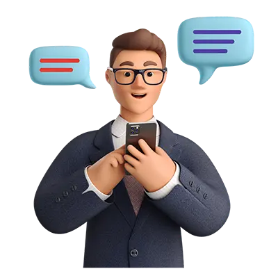 icono 3d Persona chateando