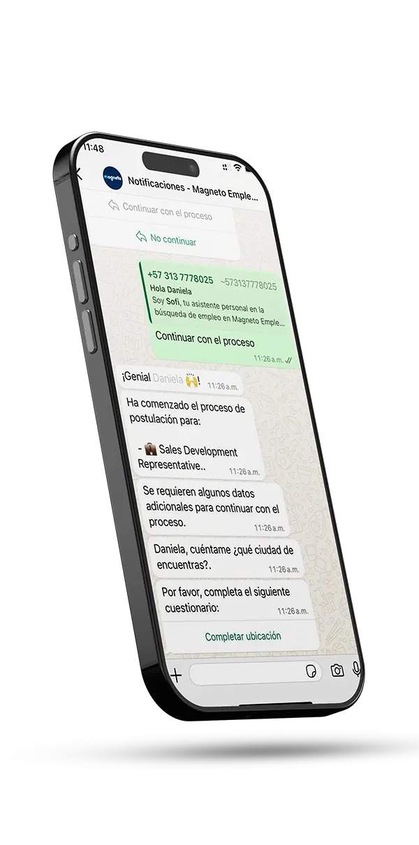 Mockup asistente de WhatsApp de Meta